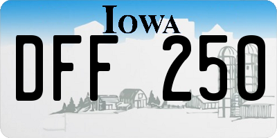 IA license plate DFF250