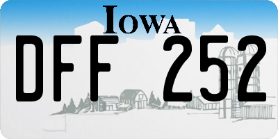 IA license plate DFF252