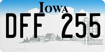 IA license plate DFF255