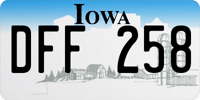 IA license plate DFF258