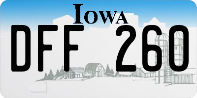 IA license plate DFF260