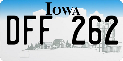 IA license plate DFF262