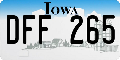 IA license plate DFF265