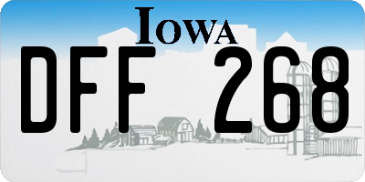 IA license plate DFF268