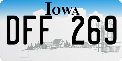 IA license plate DFF269