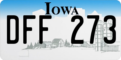 IA license plate DFF273