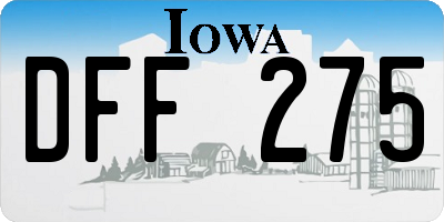 IA license plate DFF275