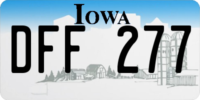 IA license plate DFF277