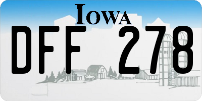 IA license plate DFF278