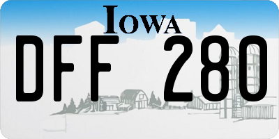 IA license plate DFF280