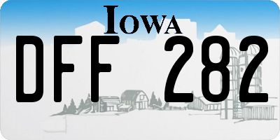 IA license plate DFF282