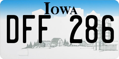 IA license plate DFF286