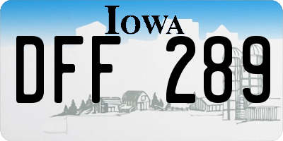 IA license plate DFF289
