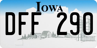 IA license plate DFF290