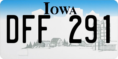 IA license plate DFF291