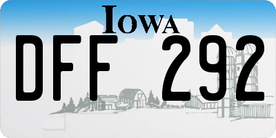 IA license plate DFF292