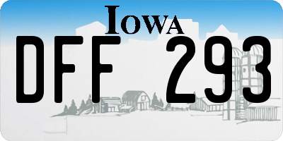 IA license plate DFF293