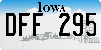 IA license plate DFF295