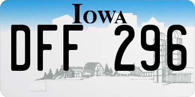 IA license plate DFF296