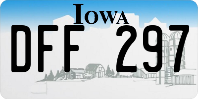 IA license plate DFF297