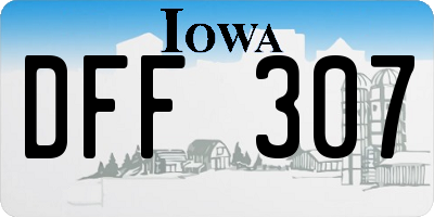 IA license plate DFF307