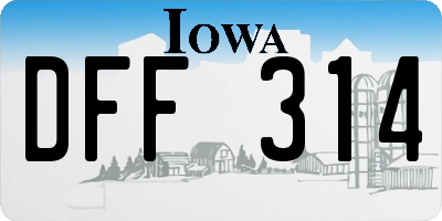 IA license plate DFF314