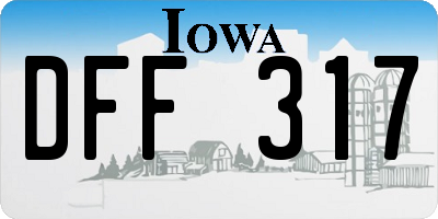 IA license plate DFF317