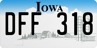IA license plate DFF318