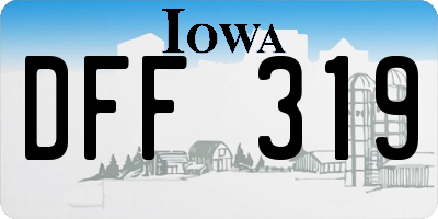 IA license plate DFF319