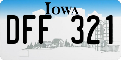 IA license plate DFF321