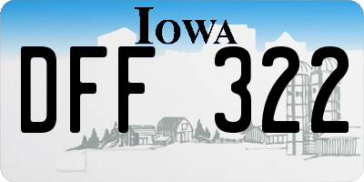IA license plate DFF322