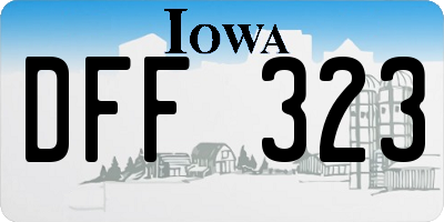 IA license plate DFF323