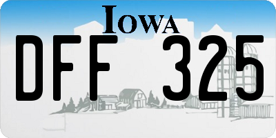IA license plate DFF325