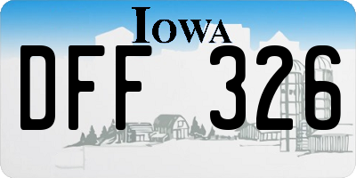 IA license plate DFF326