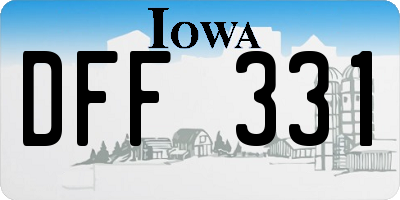 IA license plate DFF331