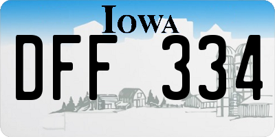 IA license plate DFF334