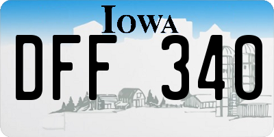 IA license plate DFF340