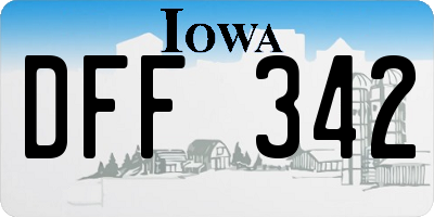 IA license plate DFF342