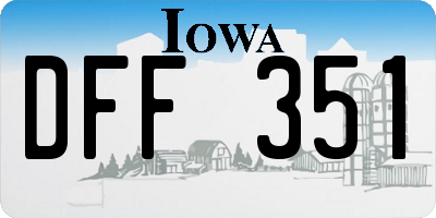 IA license plate DFF351