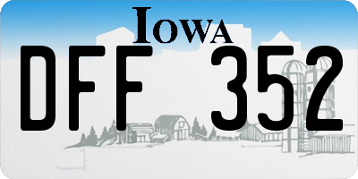 IA license plate DFF352