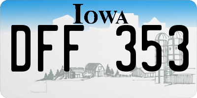 IA license plate DFF353
