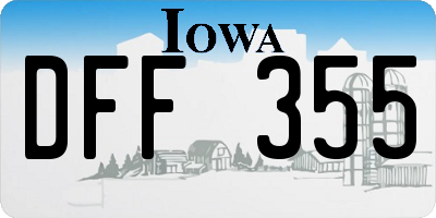 IA license plate DFF355