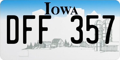 IA license plate DFF357