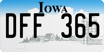 IA license plate DFF365