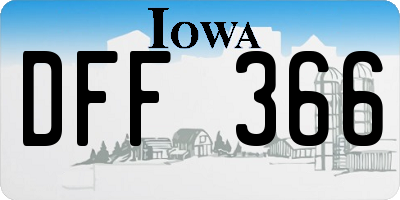 IA license plate DFF366