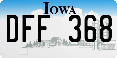 IA license plate DFF368