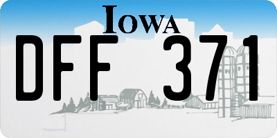 IA license plate DFF371