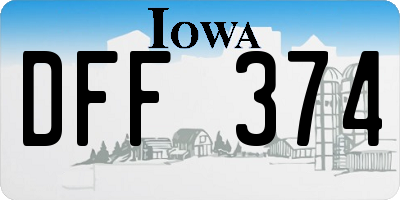 IA license plate DFF374