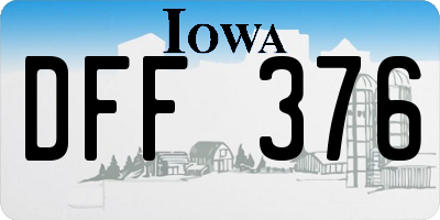 IA license plate DFF376