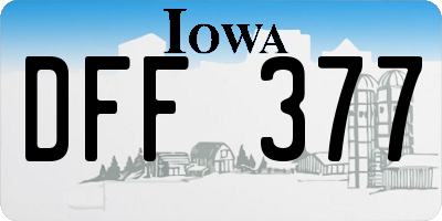 IA license plate DFF377